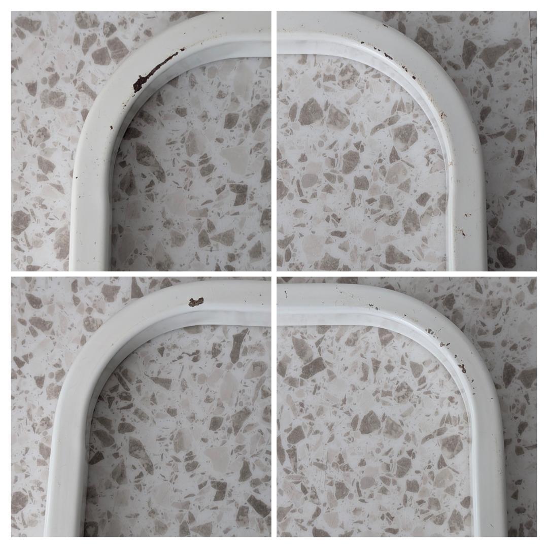 90s ビンテージ スリム スタンドミラー 白 姿見 スペースエイジ ポップ