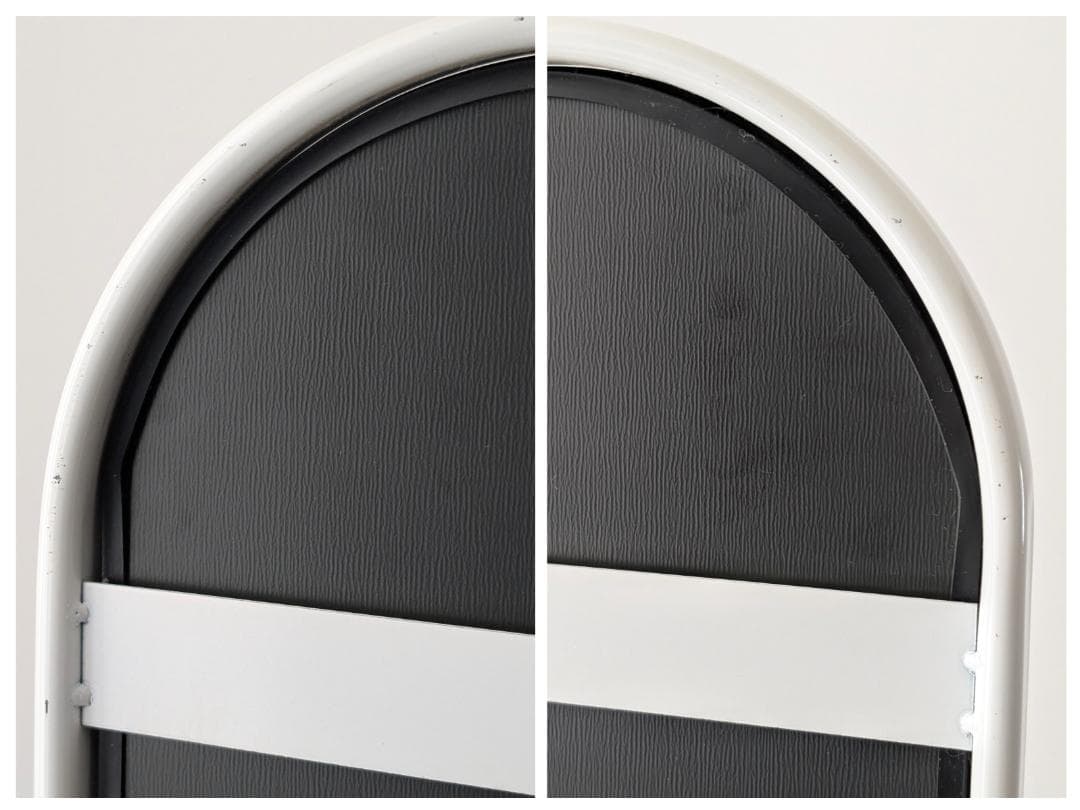 90s ビンテージ スリム スタンドミラー 白 姿見 スペースエイジ ポップ