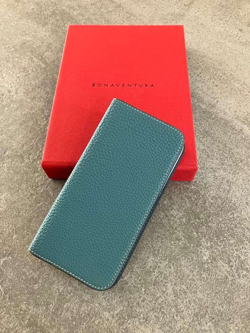 BONAVENTURA iPhone 12 手帳型　ブルーシアン