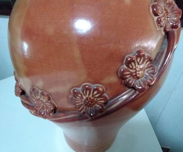 Y 長期保管 雲龍紋 朱泥 花瓶 傘立て 壷 インテリア