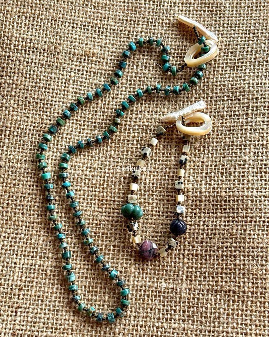 フーベイターコイズデスクビーズネックレス&色んなお石のブレスレット