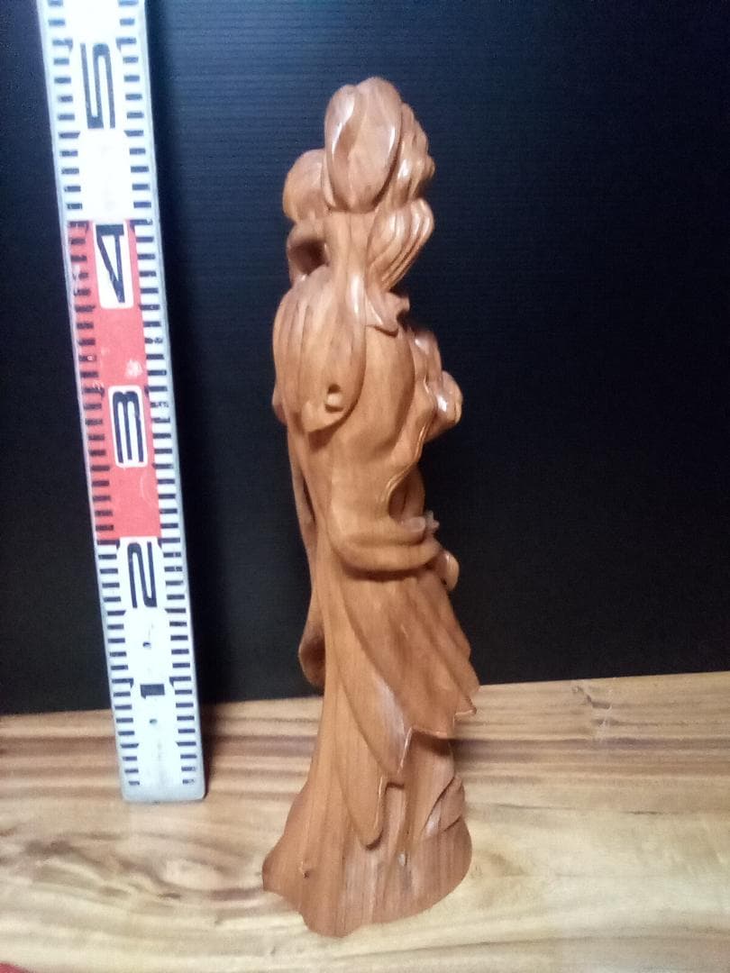木製 母子像 約46cm