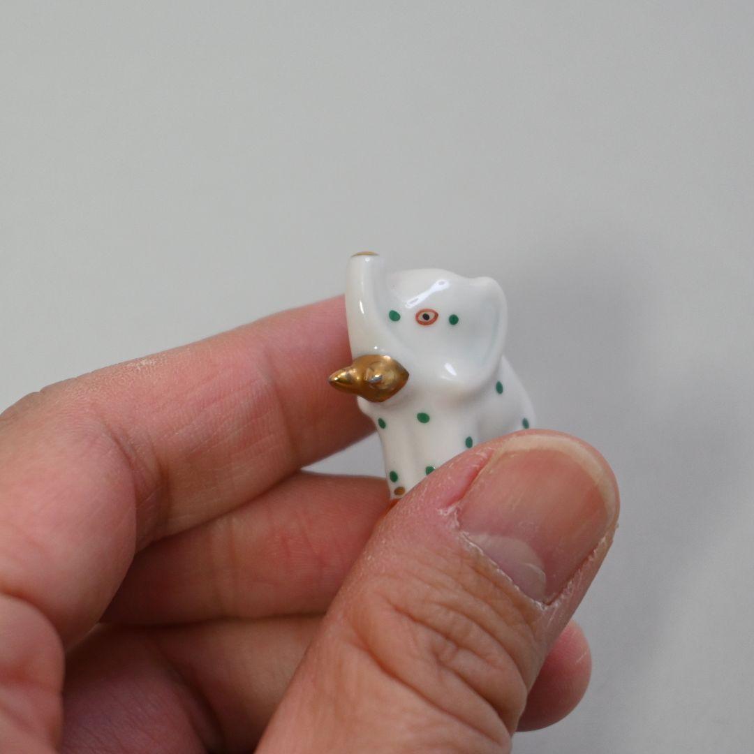 599★ Herend ヘレンド ペンダントトップ 磁器 像 エレファント