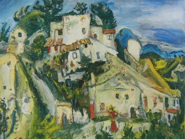 ハイム・スーチン「風景」、希少画集より、状態良好、新品高級額装付