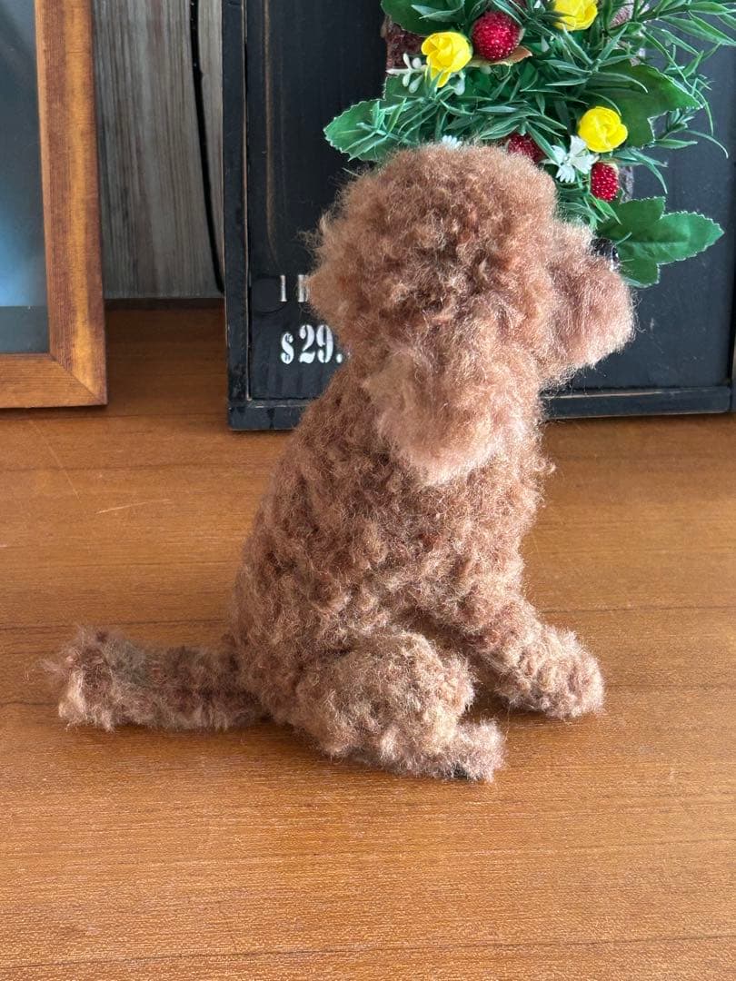 羊毛フェルト　ハンドメイド　犬　トイプードル　遊んで！！