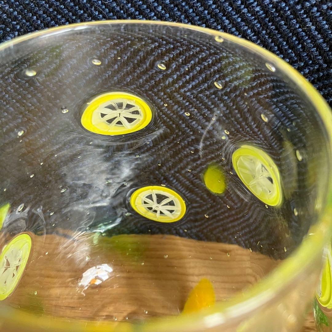 立体　レモン　ペアグラス　作家もの