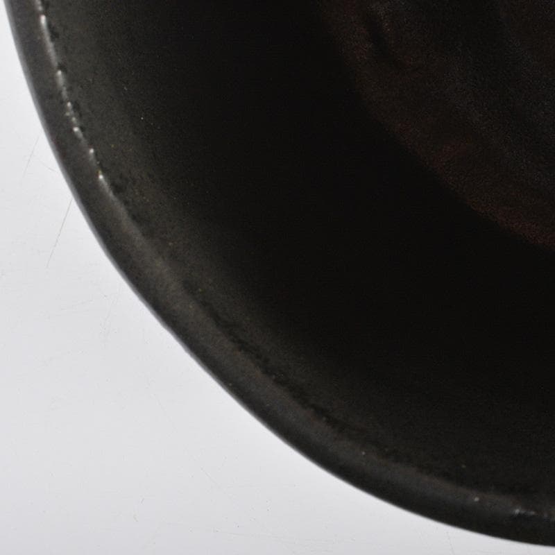 クレヨン7色　茶道具　瀬戸焼　瀬戸黒葵紋印　茶碗　時代箱付　M　R6810