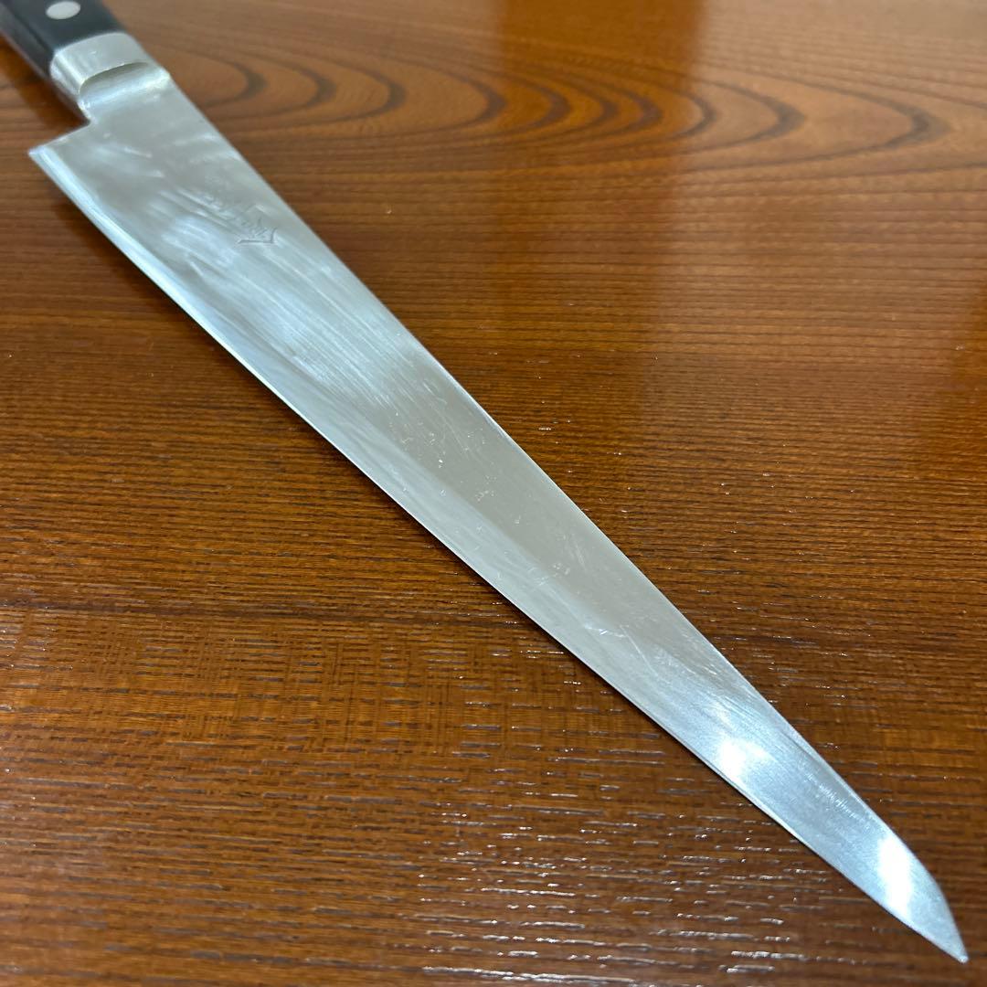 筋引包丁　片刃 倉一文字作 AUS PRO 全長37,5cm刃25cm★送料無料