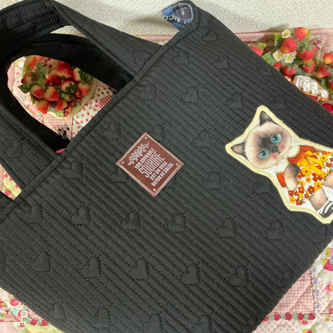 r*7様 ネコ耳トートバッグ❣️ヌビ生地❣️ミニバニティ付❣️着ぐるみリトルサン