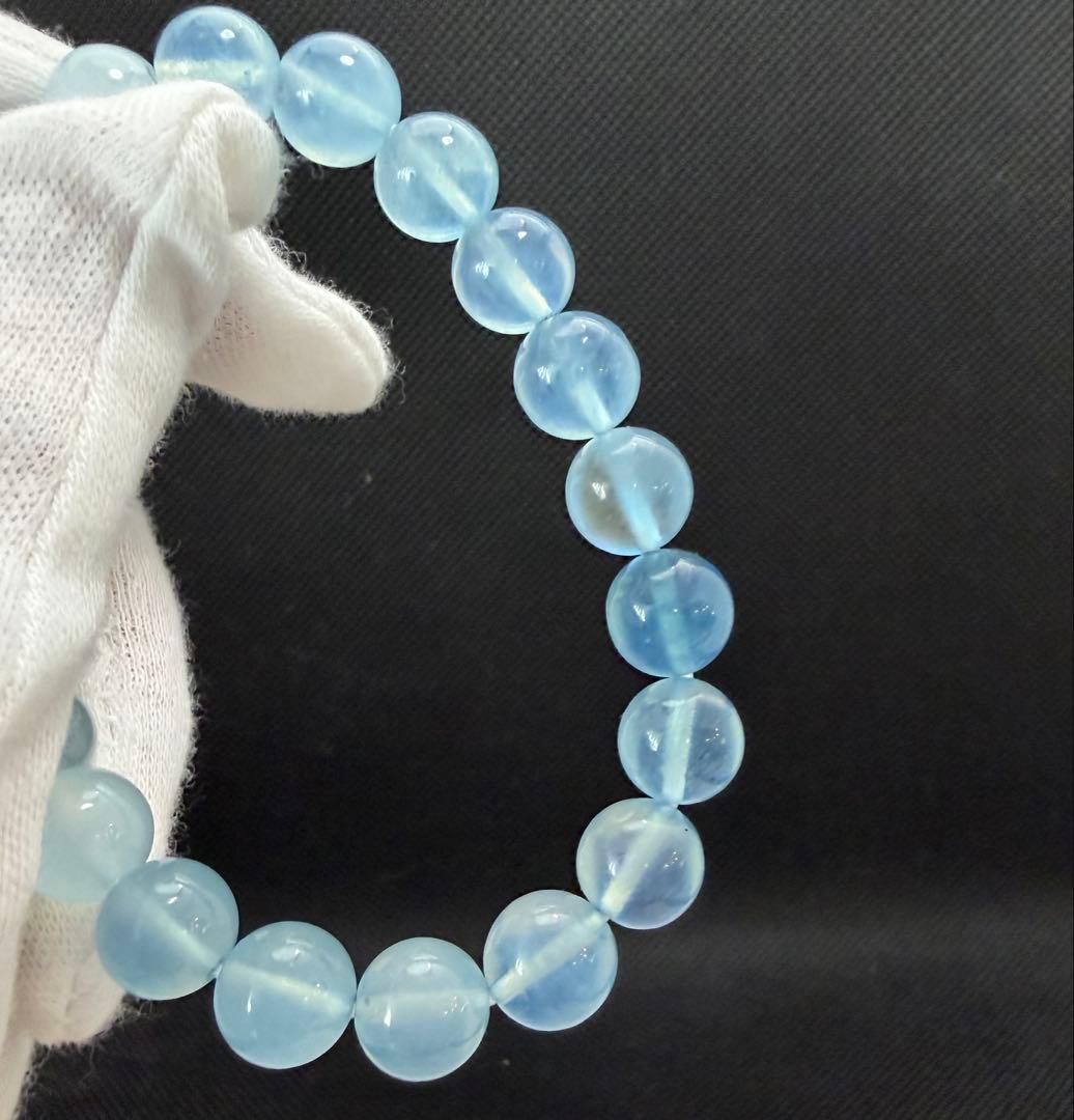 青色系天然石ビーズブレスレット