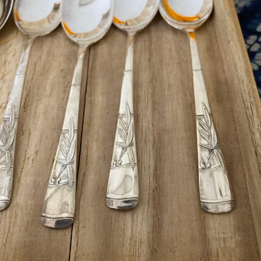 純銀刻印　ティースプーン　6本