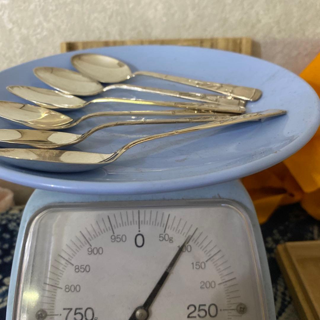 純銀刻印　ティースプーン　6本