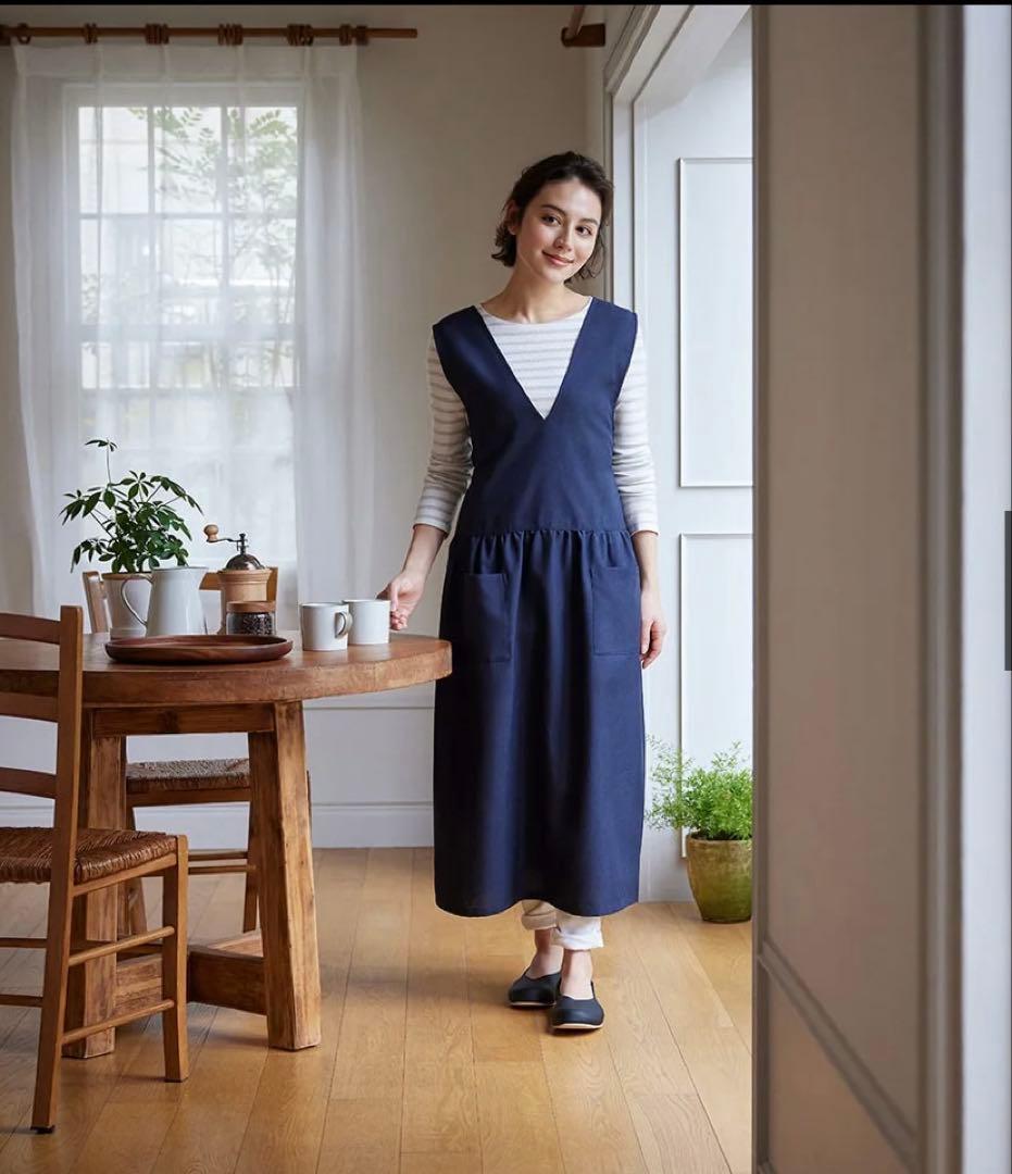 《新品・タグ付き》2WAYワンピース⭐️エプロン⭐️グレー