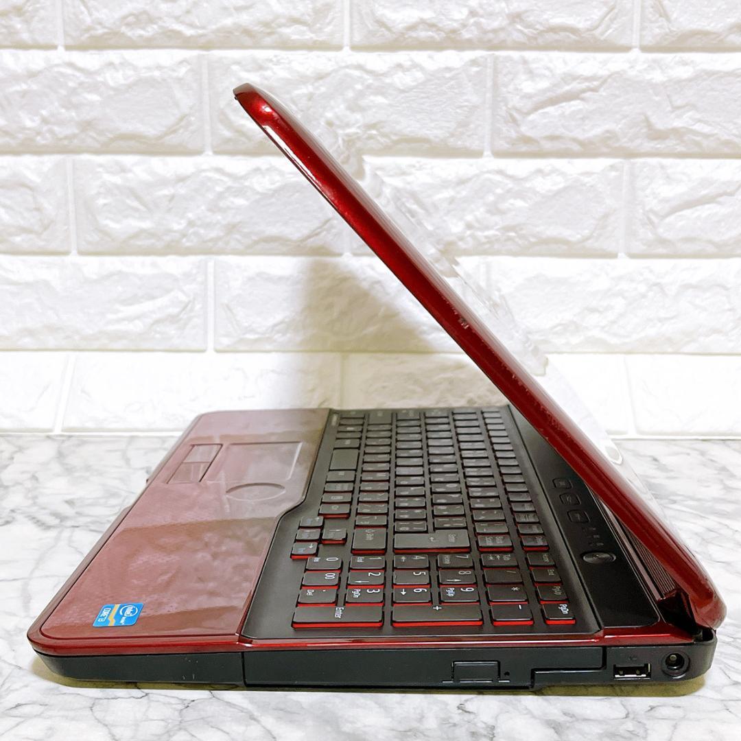 Windows11✨爆速SSDノートパソコン赤✨カメラ・Office付き✨富士通