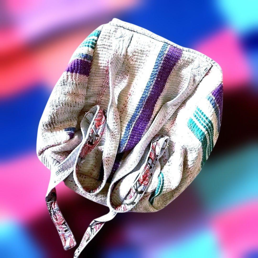 値下げ！カンタ、ラリー、お色が素敵な手作り、刺し子リュック