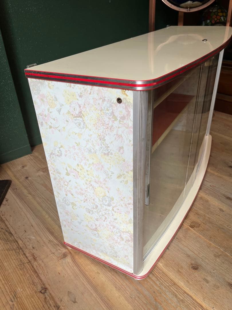 吊り戸棚 花柄 昭和レトロ レトロポップ 食器棚 当時物 飾り棚 インテリア