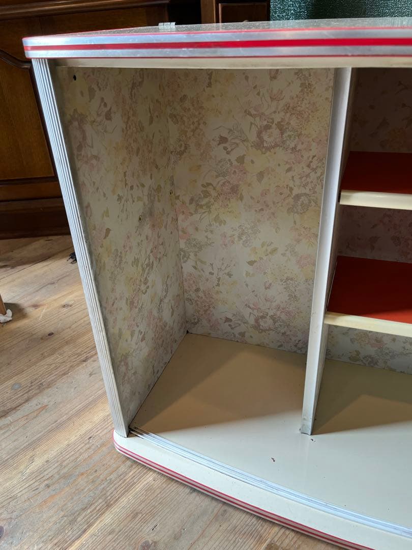 吊り戸棚 花柄 昭和レトロ レトロポップ 食器棚 当時物 飾り棚 インテリア