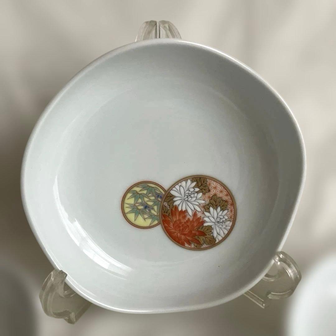 【新品未使用】深川製磁　寿赤絵　蓋物 取皿揃　7点セット