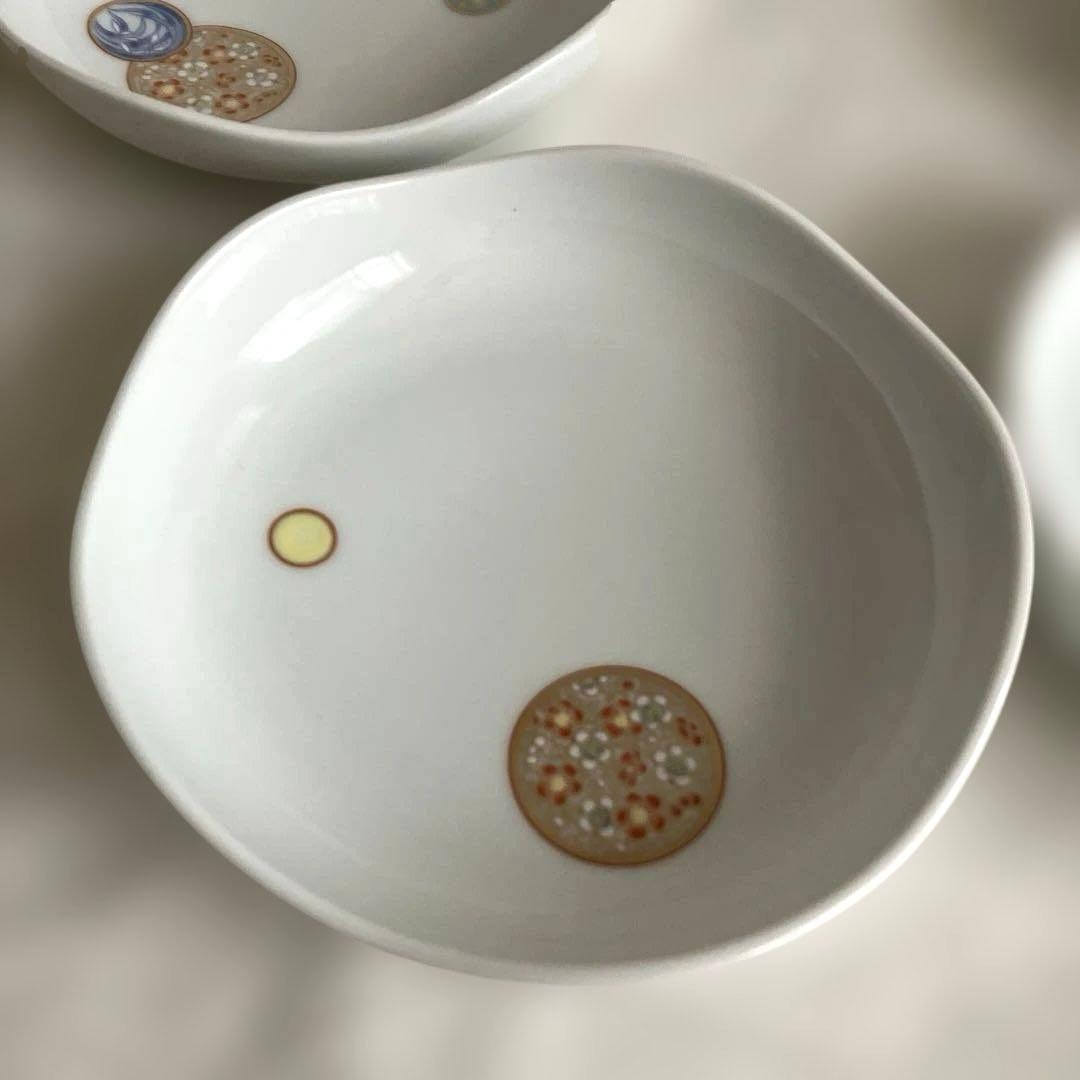 【新品未使用】深川製磁　寿赤絵　蓋物 取皿揃　7点セット