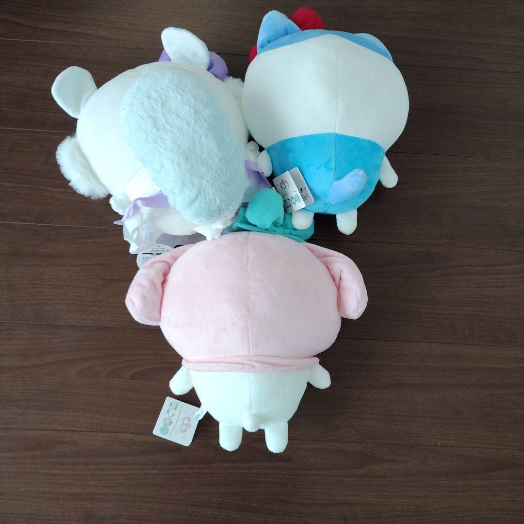 ちいかわ×サンリオキャラクターズBIGぬいぐるみ　ちいかわ　ハチワレ　モモンガ