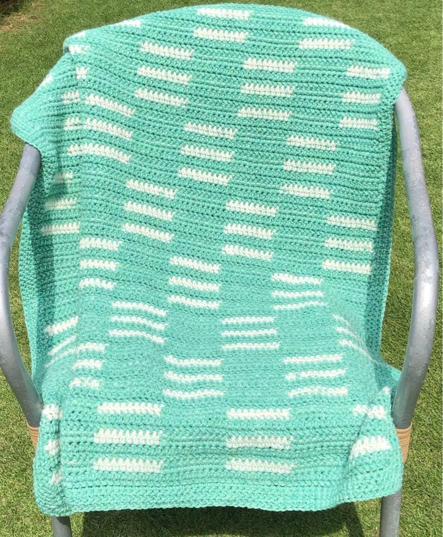 手編み　Checkerboard Blanket