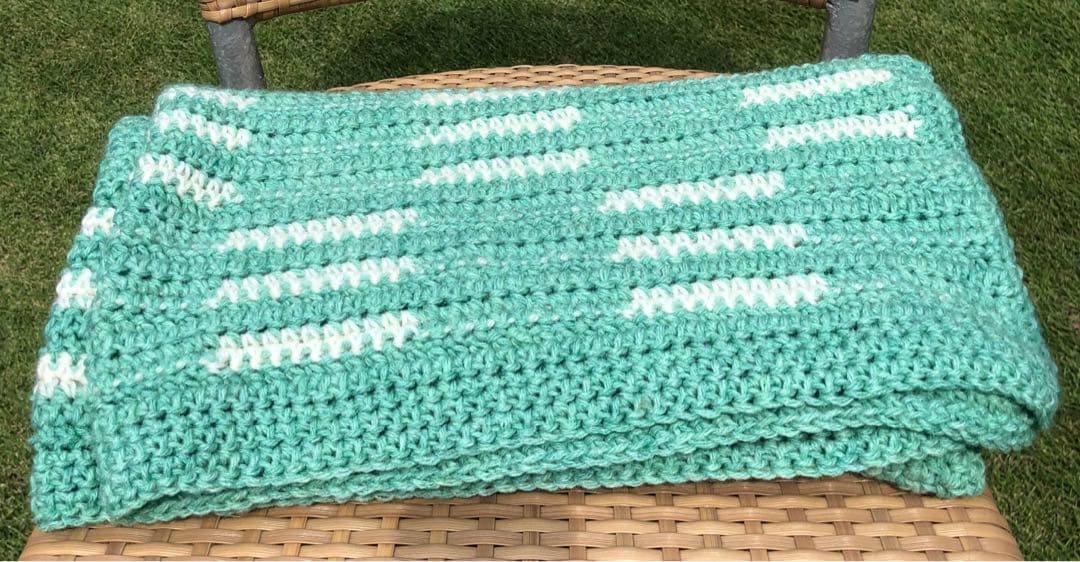 手編み　Checkerboard Blanket