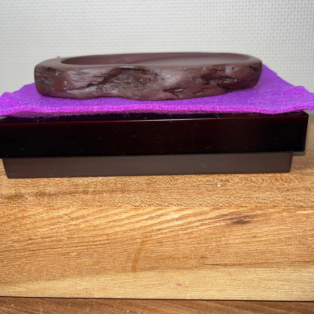 ⭕️紅渓石硯　天然硯　希少　相馬羊堂　小型　女性好み作品