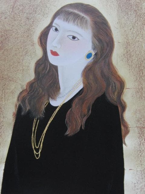 辰巳寛、【或る女】、希少な大判額装用画集より、美品、日本人画家