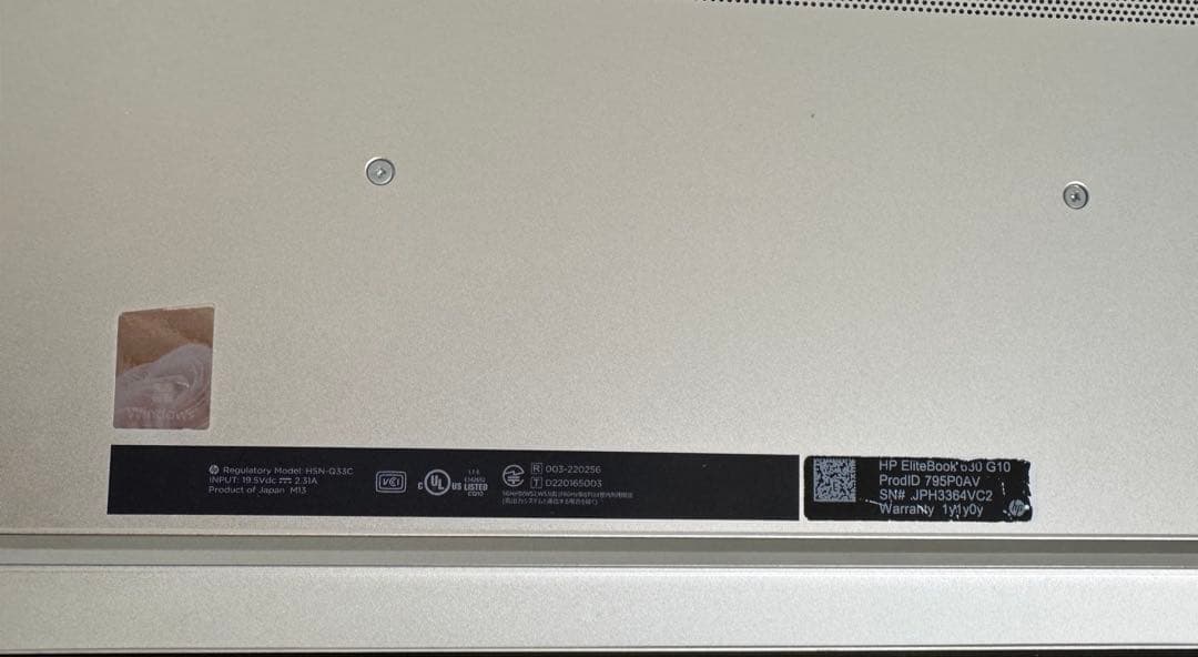 累積821h HP 630/G10 i7 16GB 512GB 指紋・顔認証