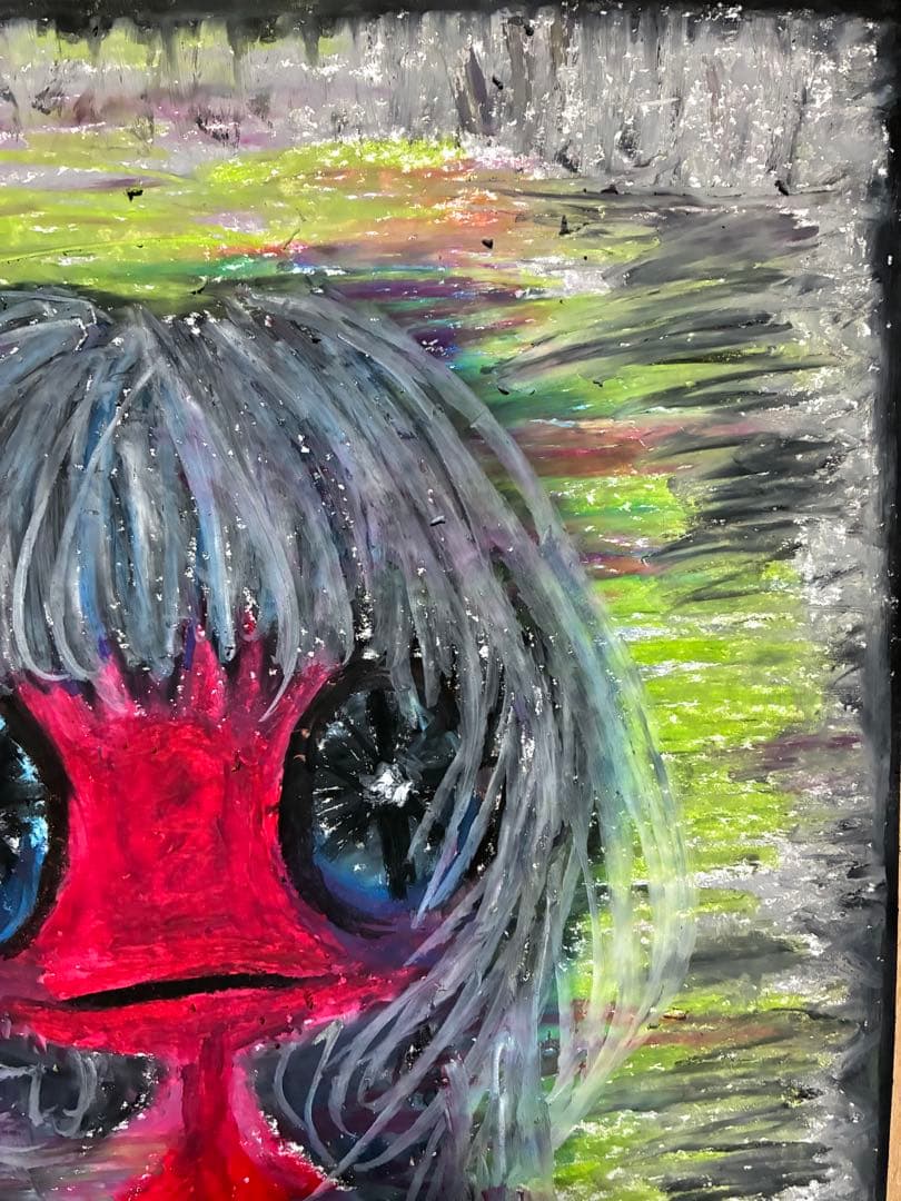 オリジナル アート 原画 病みかわいい 一点物 クレヨン
