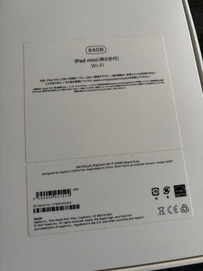 Apple iPad mini 第6世代 Wi-Fiモデル