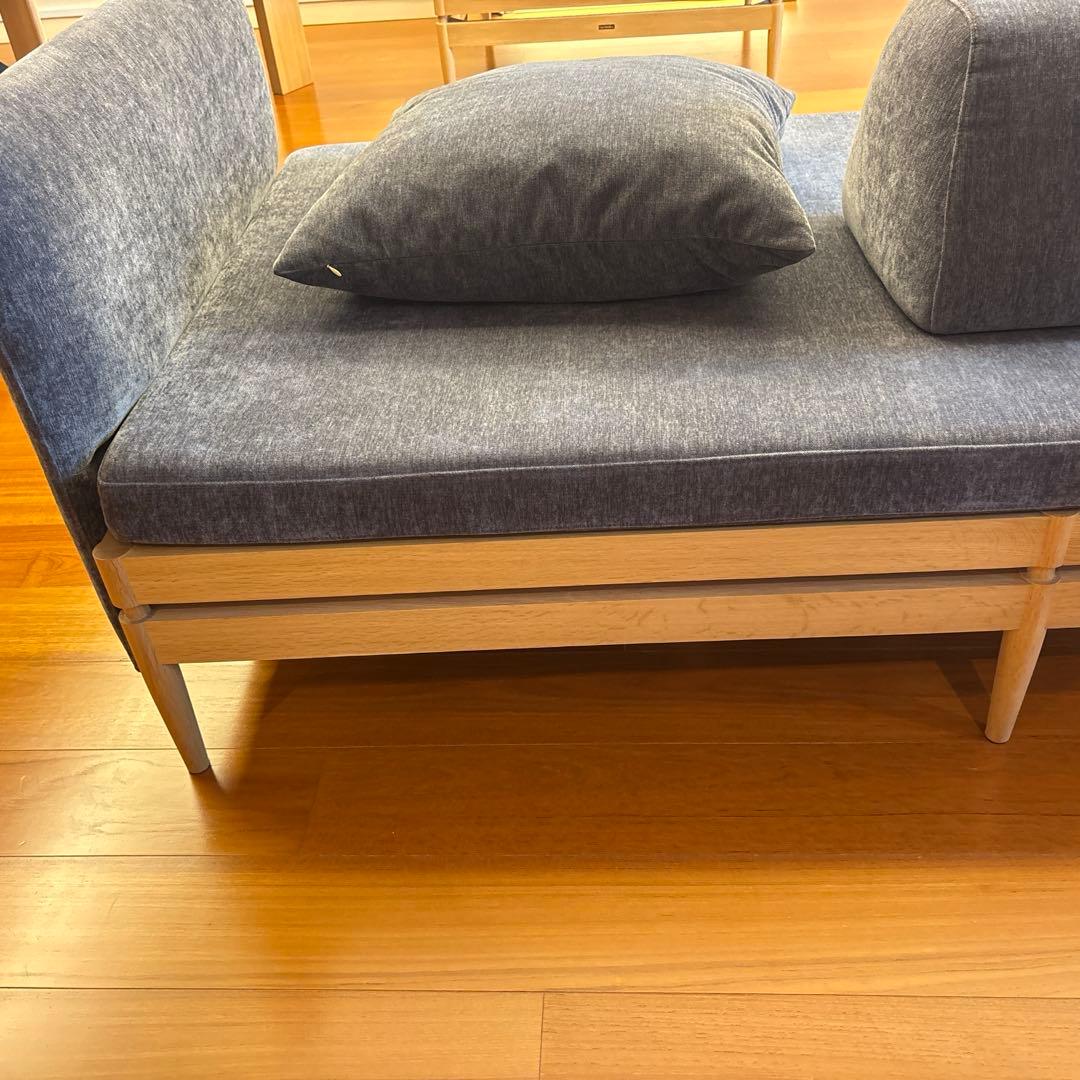 【美品】カリモク　2人掛けソファ　ピュアオーク　ソファー