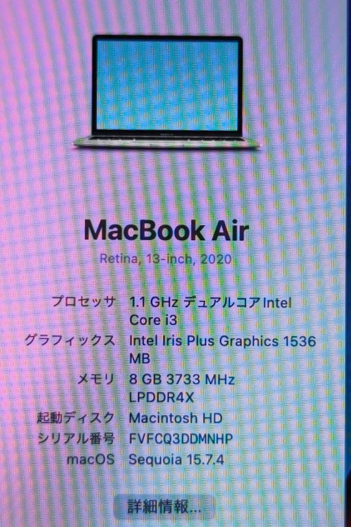 MacBook本体 MacBook Air 2020 i3 256GB