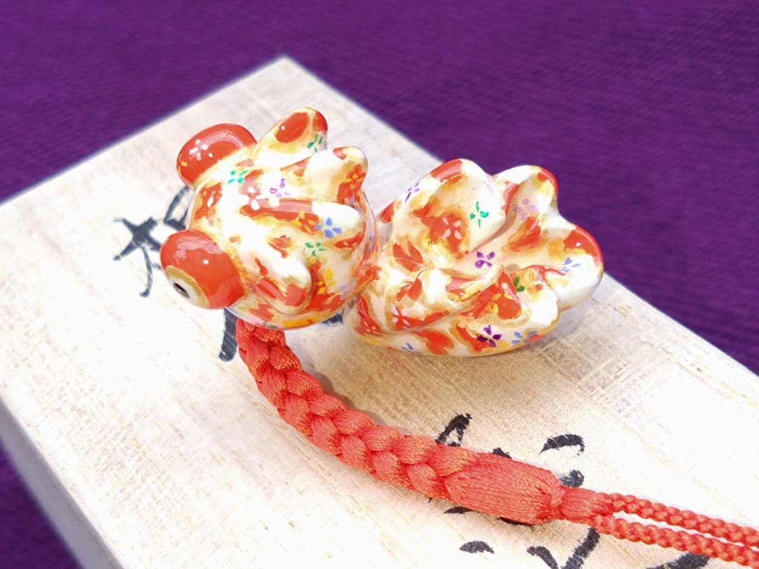 【新品未使用】工芸作家 村上憲太郎 氏 きんぎょ 根付 風水 金運 【一点物】