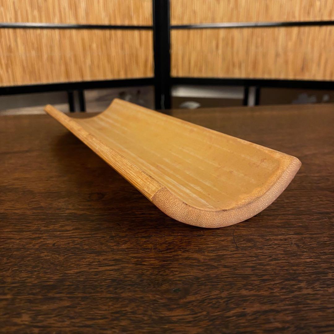 竹 茶则 茶道具　骨董　竹製品　彫刻　工芸品　香道具　彫刻　中古　茶入れ　竹製