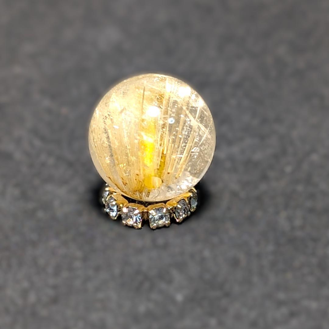 一点物 キャッツアイ効果 タイチンルチル 10ミリ 粒売り 貫通穴あり ギフト