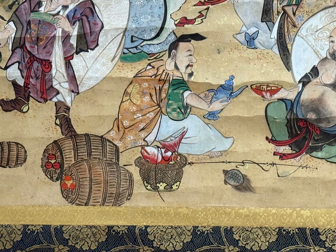 時代　七福神　版画　年画　掛軸　送料込み250824