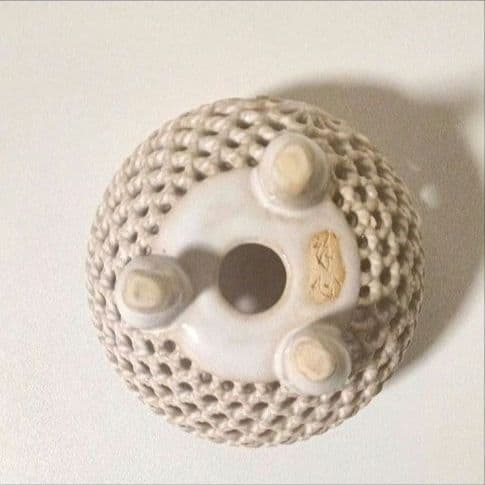 未使用美品 萩焼 誠心窯 石川誠心 香炉 共箱 栞 透かし彫り 香炉 三足