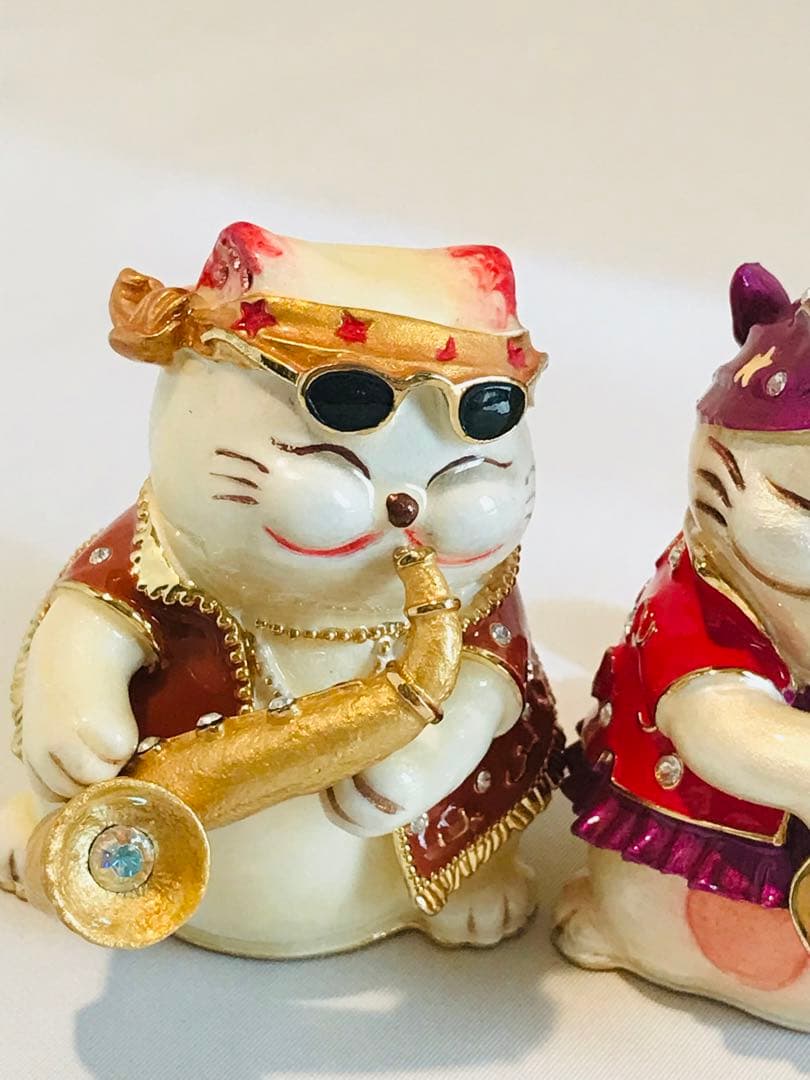 猫のモチーフ小物入れ ロックバンド デュエット