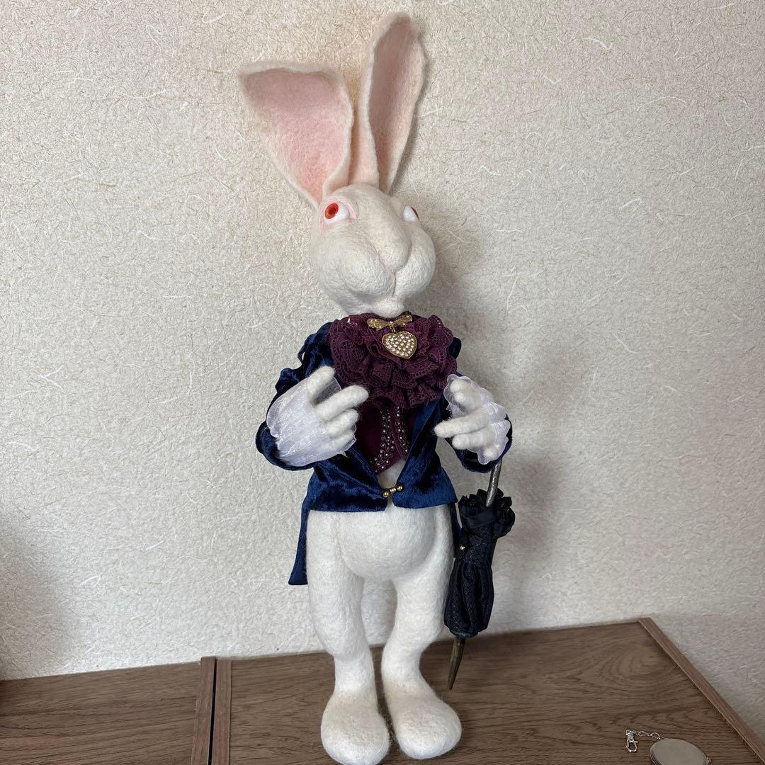 野ウサギ。ドライフェルト。手作り 50sm