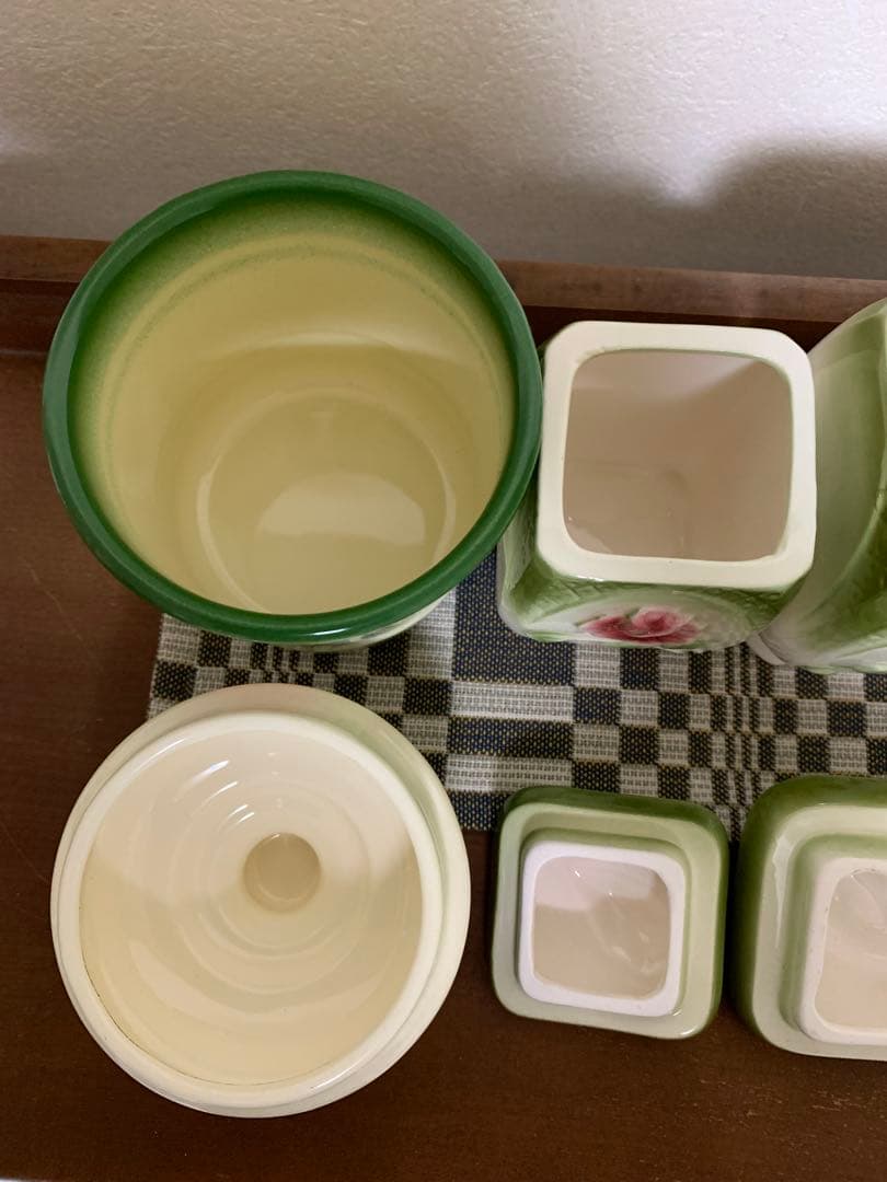 イマン　imane イヴ　ホーローキャニスター&ジャンヌ　陶器キャニスター3個