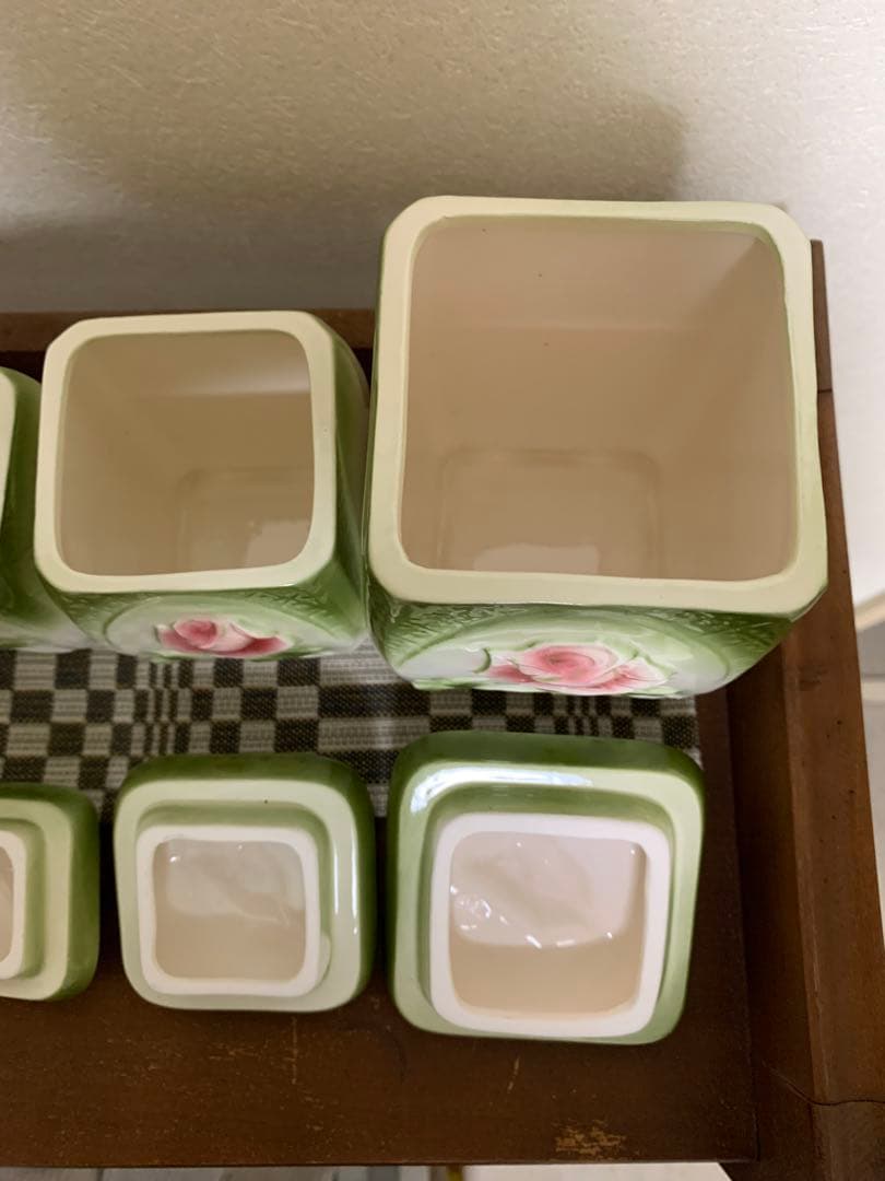 イマン　imane イヴ　ホーローキャニスター&ジャンヌ　陶器キャニスター3個