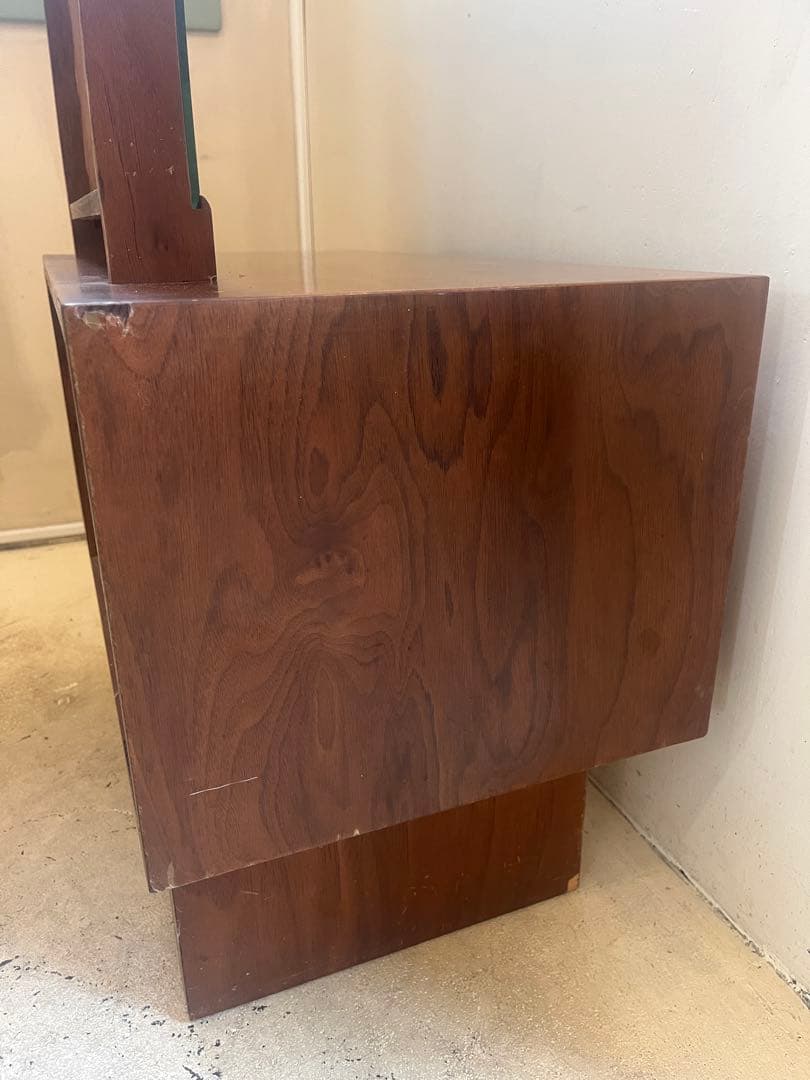 古い木製ドレッサー・ミラー 4引き出し付きアンティークヴィンテージ北欧店舗什器