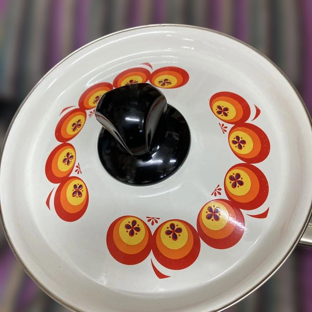 未使用品　昭和　レトロ　ホーロー鍋