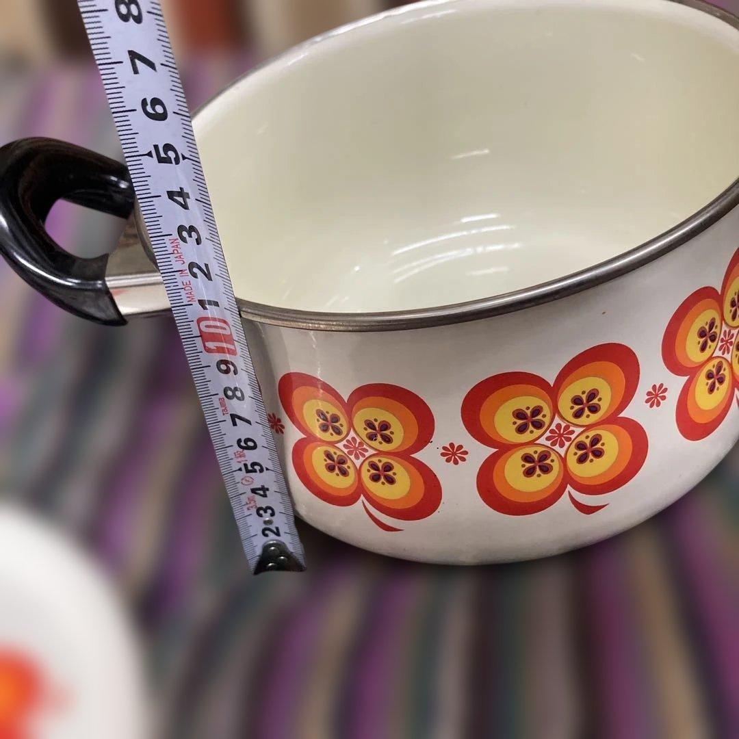 未使用品　昭和　レトロ　ホーロー鍋
