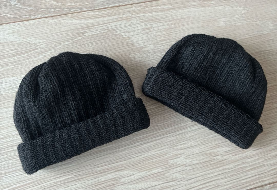 スノちる　ちるぬい　ニット帽　帽子　ブラック　Man ハンドメイド　2個