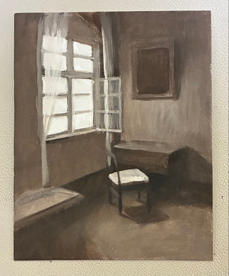 アクリル画　室内　838