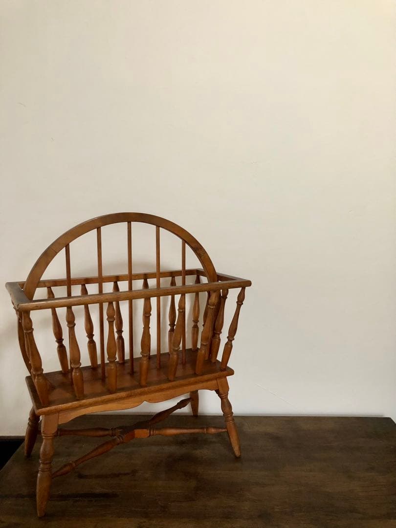 ヴィンテージ マガジンラック ニュースペーパーラック スティックバック ウッド