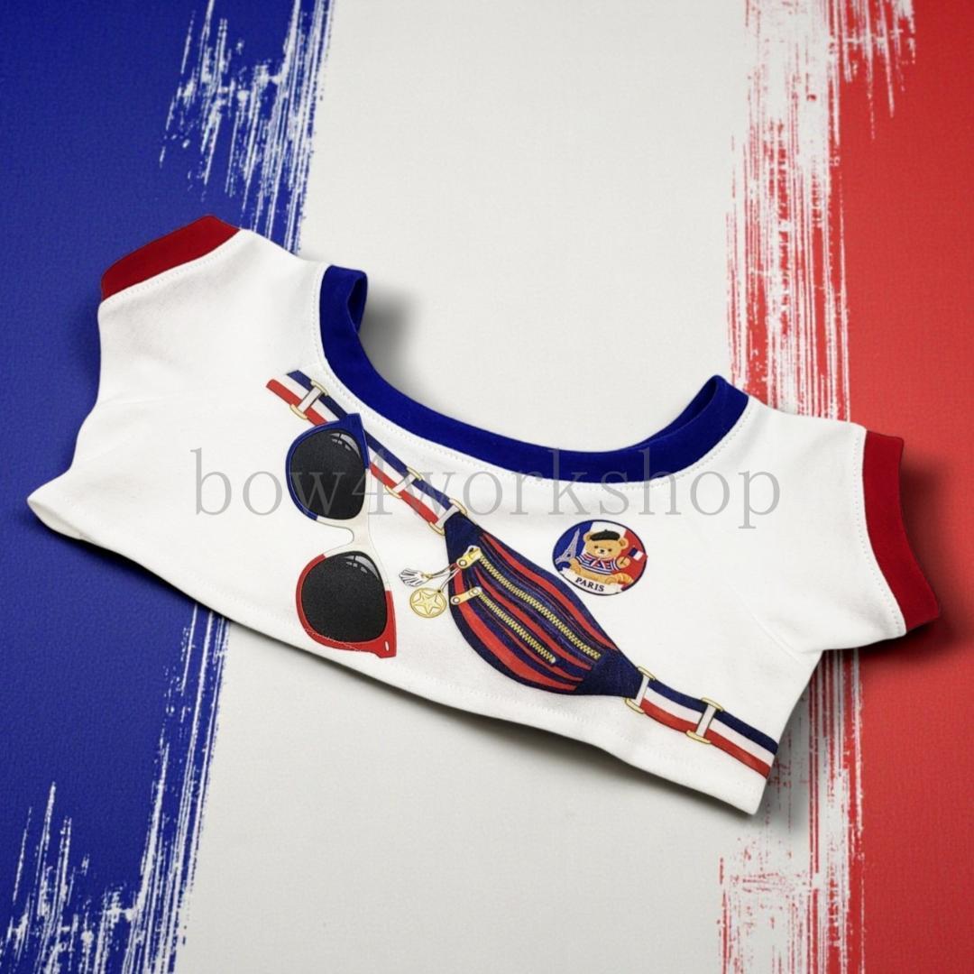 ラボット服／ハンドメイド トリコロールおでかけプリントTシャツ