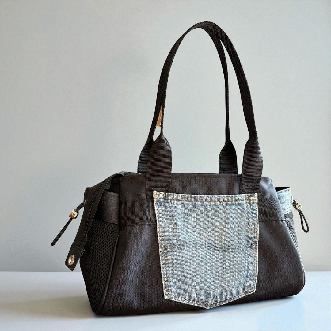 NYLON tote bag／横長type／デニムリメイク